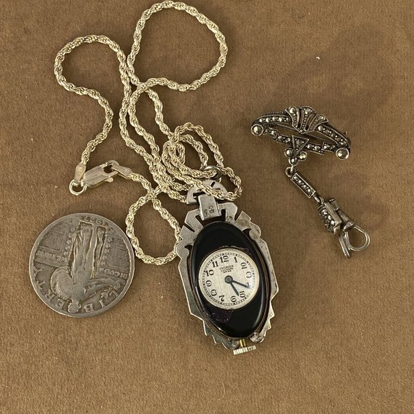 Fabulous Antique 1920’s Bucherer Ladies Pendant Brooch and Watch - Picture 7 of 10